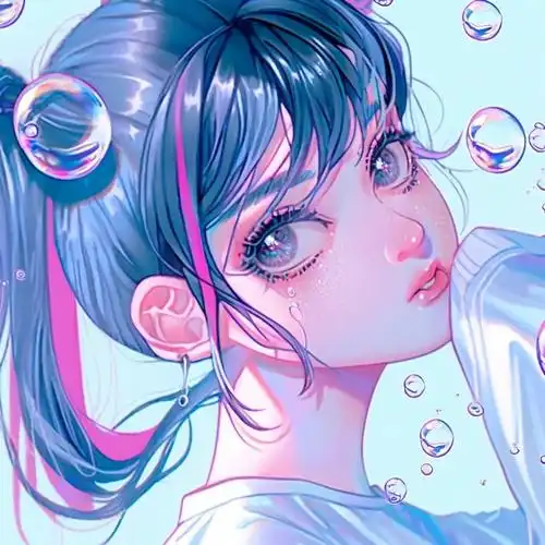 头像动漫 - 治愈系白发少女动漫头像